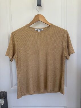 St John Metallic Gold T Shirt Size Medium